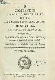 Tapa de Compendio historico descriptivo de la muy noble y muy leal ciudad de Sevilla