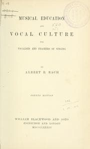 Tapa de Musical education and vocal culture