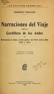 Tapa de Narraciones del viaje por la Cordillera de los Andes