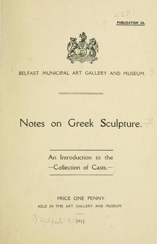 Tapa de Notes on Greek sculpture