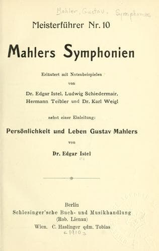 Tapa de Mahlers Symphonien.