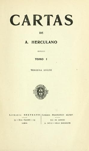 Tapa de Cartas de A. Herculano.