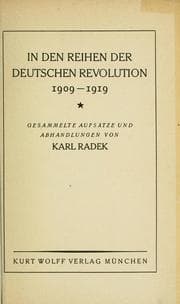 Tapa de In den Reihen der deutschen Revolution, 1909-1919, gesammelte Aufsätze und Abhandlungen