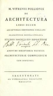 Tapa de M. Vitruvii Pollionis De architectura