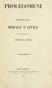 Tapa de Prolegomeni del Primato morale e civile degli Italiani, scritti dall'autore