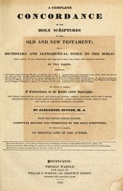 Tapa de A complete concordance to the Holy Scriptures of the Old and New Testament; or, A dictionay and alphabetical index to the Bible