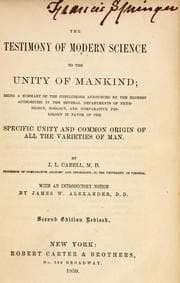 Tapa de The testimony of modern science to the unity of mankind