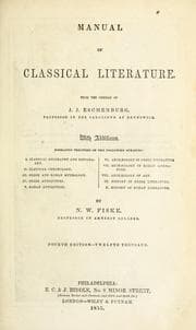 Tapa de Manual of classical literature