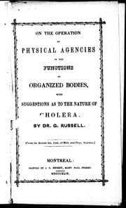 Tapa de On the operation of physical agencies in the functions of organized bodies