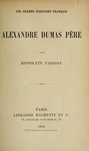 Tapa de Alexandre Dumas père