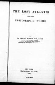 Tapa de The lost Atlantis and other ethnographic studies