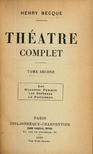 Tapa de Théâtre complet