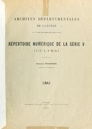 Tapa de Répertoire numérique de la série V (cultes) dressé par Edmond Pélissier, archiviste départemental