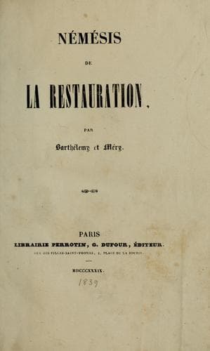 Tapa de Némésis de la restauration