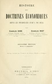 Tapa de Histoire des doctrines économiques depius les physiocrates jusqu'à nos jours