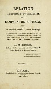 Tapa de Relation historique et militaire de la campagne de Portugal, sous le maréchal Masséna, Prince d'Essling