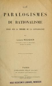 Tapa de Les paralogismes du rationalisme