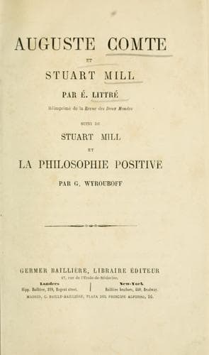 Tapa de Auguste Comte et Stuart Mill