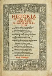 Tapa de Historia de uita et gestis Scanderbegi Epirotarum principis
