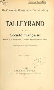 Tapa de Talleyrand et la Société française