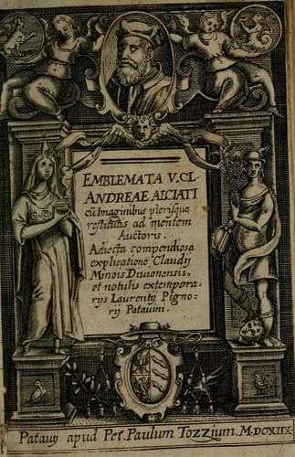 Tapa de Emblemata v. cl. Andreae Alciati