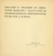 Tapa de Edouard II, tragédie de Christophe Marlowe