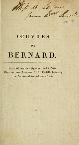 Tapa de Oeuvres de Bernard