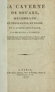 Tapa de La caverne de Souabe, mélodrame en trois actes en prose et à grand spectacle