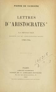 Tapa de Lettres d' "Aristocrates"