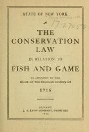 Tapa de The conservation law in relation to fish and game as amended to the close of the regular session of 1916