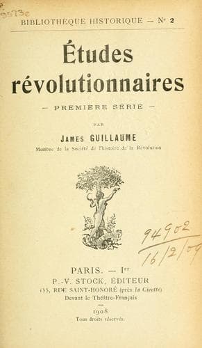 Tapa de Études révolutionnaires