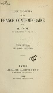 Tapa de Les origines de la France contemporaine: Index général