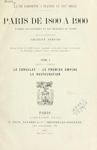 Tapa de Paris de 1800 à 1900