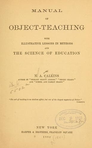 Tapa de Manual of object-teaching