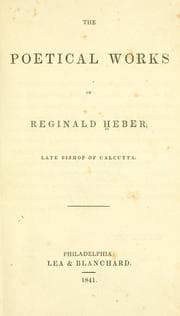 Tapa de The poetical works of Reginald Heber, late bishop of Calcutta