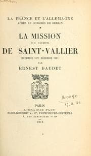 Tapa de La mission du comte de Saint-Vallier (Décembre 1877 - Décembre 1881)