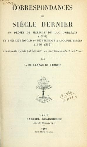 Tapa de Correspondances du siècle dernier