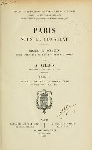 Tapa de Paris sous le Consulat