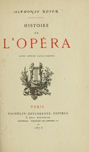 Tapa de Histoire de l'Opéra