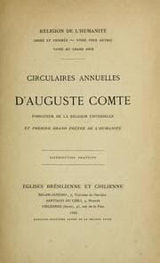 Tapa de Circulaires annuelles d'Auguste Comte