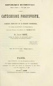 Tapa de Catéchisme positiviste, ou, Sommaire exposition de la religion universelle