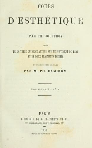 Tapa de Cours d'esthétique