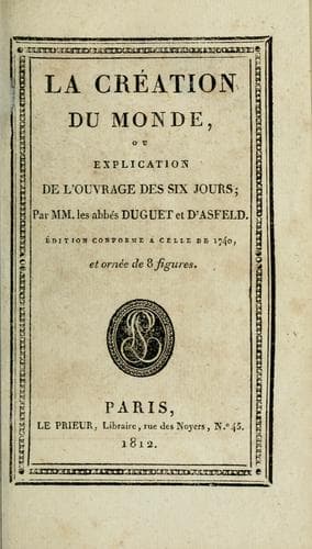 Tapa de La création du monde