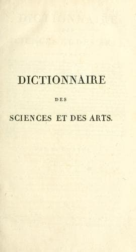 Tapa de Dictionnaire des sciences et des arts