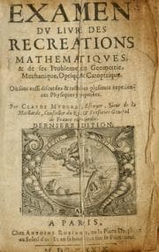 Tapa de Examen dv livre des Recreations mathematiqves