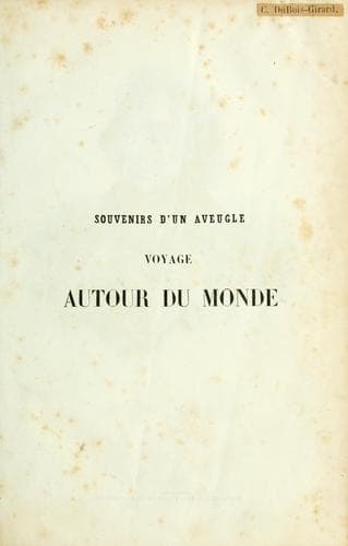 Tapa de Souvenirs d'un aveugle