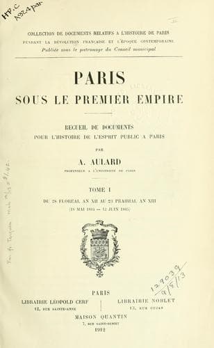 Tapa de Paris sous le premier empire