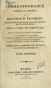 Tapa de Correspondance inédite et secrète, depuis l'année 1753 jusqu'en 1790