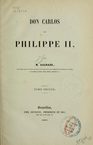 Tapa de Don Carlos et Philippe II