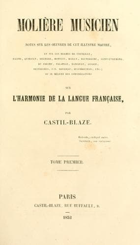 Tapa de Molière musicien